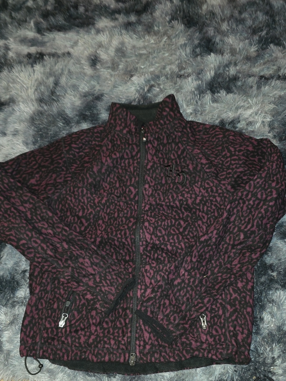 Harley-Davidson Women's Black and Purple Teddy Zip Jacket